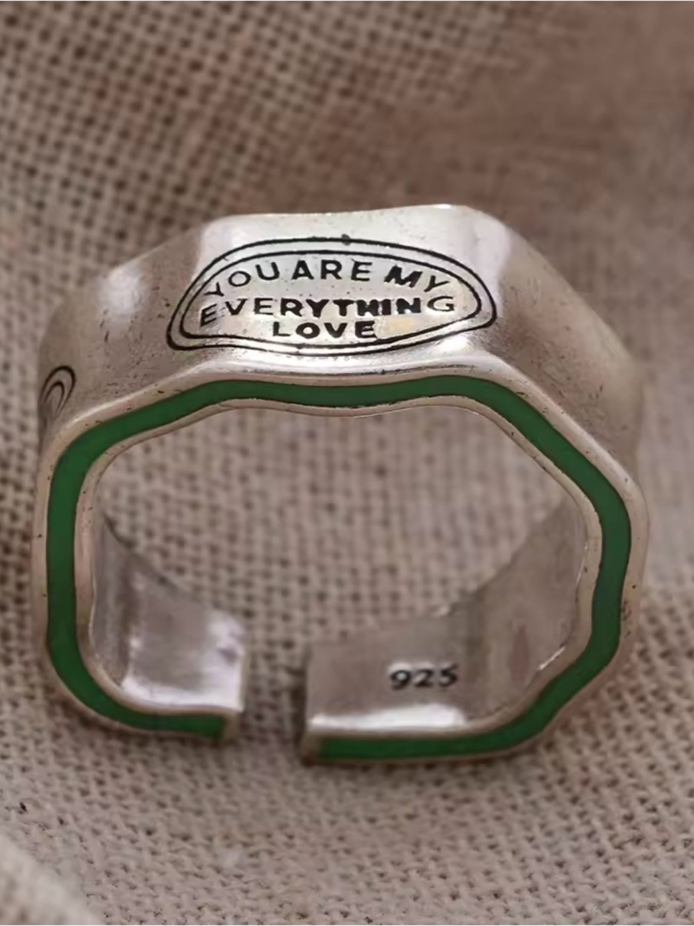 Engraved Sterling Silver Band Ring 925 - Picture 10 of 10